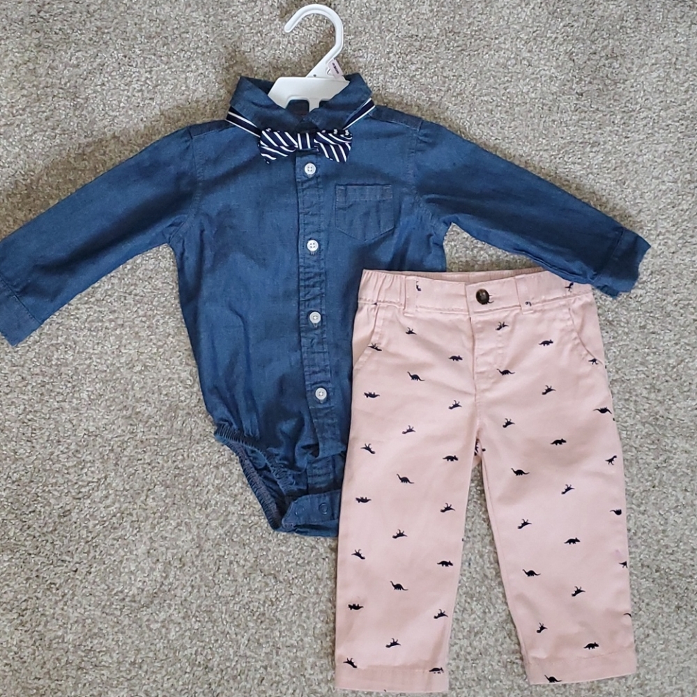 Boys Denim Button Up and Pants Set